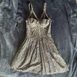 Topshop blue floral dress with straps